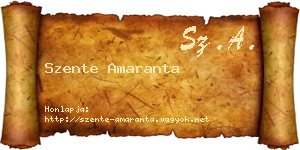 Szente Amaranta névjegykártya